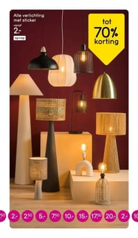 Alle verlichting met sticker aanbieding bij Leen-bakker – geldig van 16.02.2026 t/m 22.02.2026