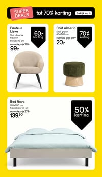 Fauteuil Lieke aanbieding bij Leen-bakker – geldig van 16.03.2026 t/m 22.03.2026