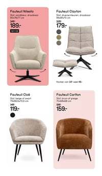 Fauteuil Cloë aanbieding bij Leen-bakker – geldig van 26.01.2026 t/m 01.02.2026