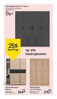 Kledingkast Lynn 3-deurs aanbieding bij Leen-bakker – geldig van 26.01.2026 t/m 01.02.2026