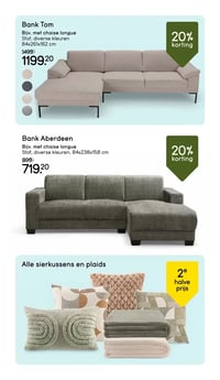 Alle sierkussens en plaids aanbieding bij Leen-bakker – geldig van 26.01.2026 t/m 01.02.2026