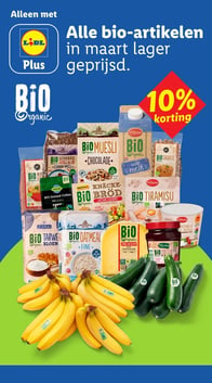 Alle bio-artikelen in maart lager geprijsd. aanbieding bij Lidl – geldig van 16.03.2026 t/m 22.03.2026