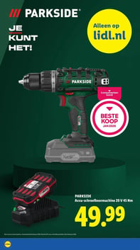 PARKSIDE Accu-schroefboormachine 20 V 45 Nm aanbieding bij Lidl – geldig van 20.04.2026 t/m 26.04.2026