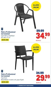Metro Professional terrasstoel aanbieding bij Makro – geldig van 08.04.2026 t/m 21.04.2026