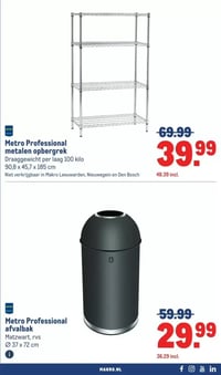 Metro Professional metalen opbergrek aanbieding bij Makro – geldig van 08.04.2026 t/m 21.04.2026