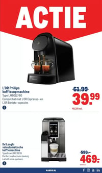 De'Longhi volautomatische koffiemachine aanbieding bij Makro – geldig van 08.04.2026 t/m 21.04.2026