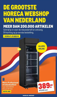 Metro Professional drankenkoelkast Type GSC2360CB Inhoud 347 liter aanbieding bij Makro – geldig van 08.04.2026 t/m 05.05.2026