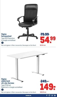 Sigma bureaustoel aanbieding bij Makro – geldig van 11.02.2026 t/m 24.02.2026