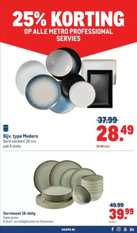 Serviesset 18-delig aanbieding bij Makro – geldig van 11.02.2026 t/m 24.02.2026