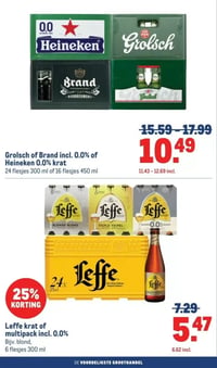 Grolsch of Brand incl. 0.0% of Heineken 0.0% krat aanbieding bij Makro – geldig van 11.03.2026 t/m 24.03.2026
