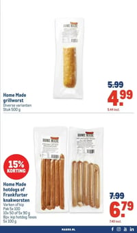 Home Made hotdogs of Frankfurter knakworsten aanbieding bij Makro – geldig van 14.01.2026 t/m 27.01.2026
