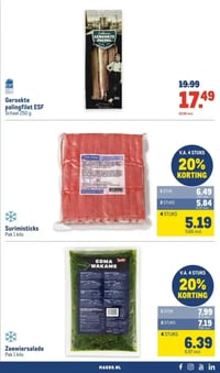 Gerookte palingfilet ESF aanbieding bij Makro – geldig van 14.01.2026 t/m 27.01.2026
