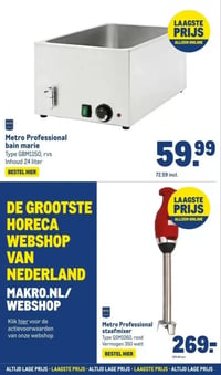 Metro Professional bain marie aanbieding bij Makro – geldig van 14.01.2026 t/m 31.12.2026