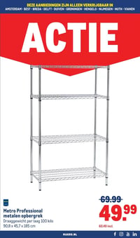 Metro Professional metalen opbergrek aanbieding bij Makro – geldig van 25.02.2026 t/m 10.03.2026