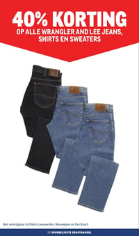 40% KORTING OP ALLE WRANGLER AND LEE JEANS, SHIRTS EN SWEATERS aanbieding bij Makro – geldig van 25.02.2026 t/m 10.03.2026