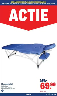 Massagetafel aanbieding bij Makro – geldig van 28.01.2026 t/m 10.02.2026