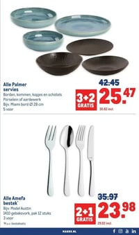 Alle Palmer servies aanbieding bij Makro – geldig van 28.01.2026 t/m 10.02.2026