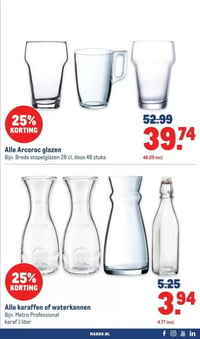 Alle karaffen of waterkannen Bijv. Metro Professional karaf 1 liter aanbieding bij Makro – geldig van 28.01.2026 t/m 10.02.2026