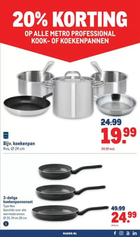 Metro Professional Bijv. koekenpan Rvs, Ø 24 cm aanbieding bij Makro – geldig van 28.01.2026 t/m 10.02.2026