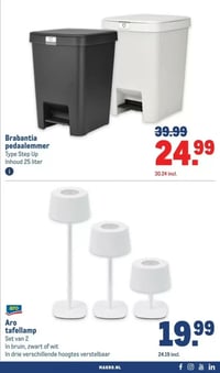 Brabantia pedaalemmer aanbieding bij Makro – geldig van 28.01.2026 t/m 10.02.2026