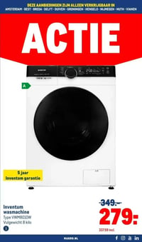 Inventum wasmachine aanbieding bij Makro – geldig van 30.12.2025 t/m 13.01.2026