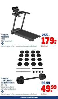 Virtufit loopband TR50i 12 programma's aanbieding bij Makro – geldig van 30.12.2025 t/m 13.01.2026