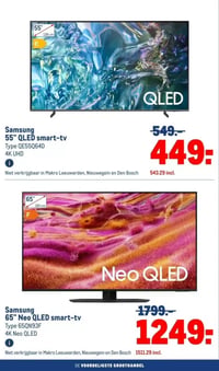 Samsung 55” QLED smart-tv aanbieding bij Makro – geldig van 30.12.2025 t/m 13.01.2026