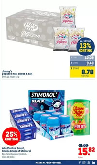 Jimmy's popcorn mini sweet & salt aanbieding bij Makro – geldig van 30.12.2025 t/m 13.01.2026