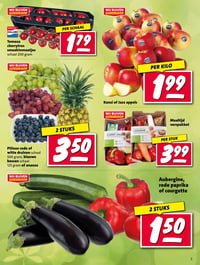 Pitloze rode of witte druiven schaal 500 gram, blauwe bessen schaal 125 gram of ananas aanbieding bij Nettorama – geldig van 02.03.2026 t/m 08.03.2026
