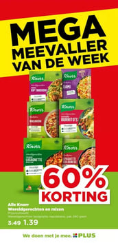 Alle Knorr Wereldgerechten en mixen aanbieding bij Plus – geldig van 03.06.2026 t/m 09.06.2026