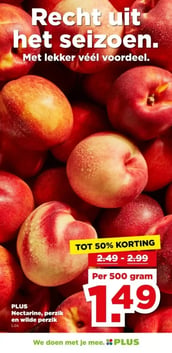 Nectarine, perzik en wilde perzik aanbieding bij Plus – geldig van 03.06.2026 t/m 09.06.2026