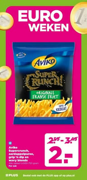 Aviko Supercrunch, aardappelpuree, grip 'n dip en wavy blends aanbieding bij Plus – geldig van 07.01.2026 t/m 13.01.2026