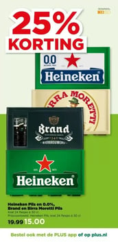 Heineken Pils en 0.0%, Brand en Birra Moretti Pils aanbieding bij Plus – geldig van 07.01.2026 t/m 13.01.2026