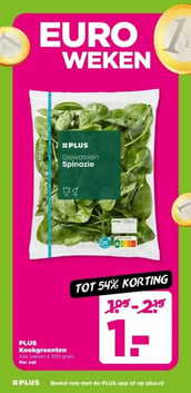 PLUS Gewassen Spinazie aanbieding bij Plus – geldig van 07.01.2026 t/m 13.01.2026