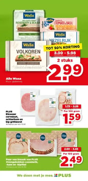 PLUS Elzasser cervelaat, achterham en kip grillworst aanbieding bij Plus – geldig van 11.03.2026 t/m 17.03.2026
