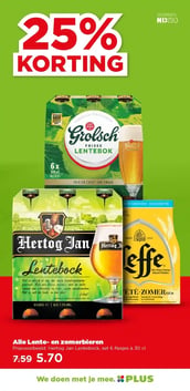 Alle Lente- en zomerbieren aanbieding bij Plus – geldig van 11.03.2026 t/m 17.03.2026