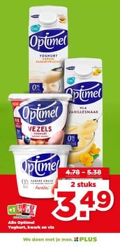 Alle Optimel Yoghurt, kwark en vla aanbieding bij Plus – geldig van 11.03.2026 t/m 17.03.2026