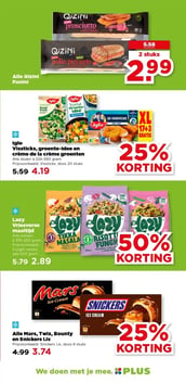 Alle Mars, Twix, Bounty en Snickers IJs aanbieding bij Plus – geldig van 11.03.2026 t/m 17.03.2026