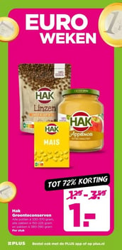 Hak Groenteconserven aanbieding bij Plus – geldig van 14.01.2026 t/m 20.01.2026