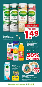 Melkan Drinkyoghurt framboos aanbieding bij Plus – geldig van 17.12.2025 t/m 26.12.2025