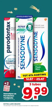 Sensodyne en Parodontax Tandpasta aanbieding bij Plus – geldig van 17.12.2025 t/m 26.12.2025