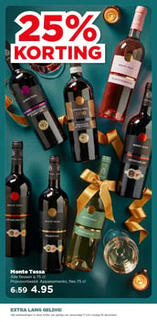 Monte Tessa Alle flessen à 75 cl aanbieding bij Plus – geldig van 17.12.2025 t/m 26.12.2025