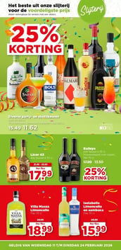 Diverse party- en shotlikeuren aanbieding bij Plus – geldig van 18.02.2026 t/m 24.02.2026
