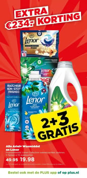 Alle Ariel+ Wasmiddel en Lenor aanbieding bij Plus – geldig van 18.02.2026 t/m 24.02.2026