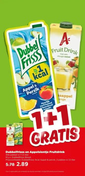 Dubbelfrisss en Appelsientje Fruitdrink aanbieding bij Plus – geldig van 18.03.2026 t/m 24.03.2026