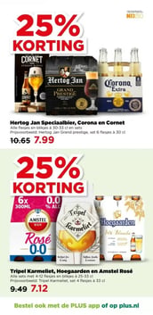 Hertog Jan Speciaalbier, Corona en Cornet aanbieding bij Plus – geldig van 18.03.2026 t/m 24.03.2026