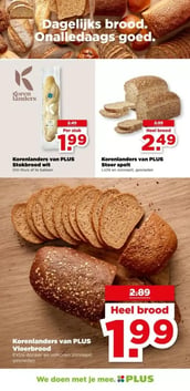 Korenlanders van PLUS Stokbrood wit aanbieding bij Plus – geldig van 18.03.2026 t/m 24.03.2026