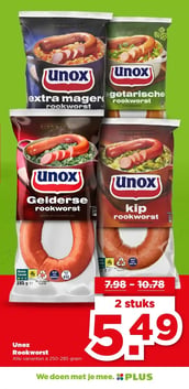 Unox Rookworst aanbieding bij Plus – geldig van 21.01.2026 t/m 27.01.2026