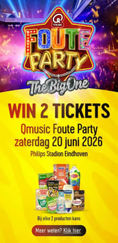 WIN 2 TICKETS Qmusic Foute Party zaterdag 20 juni 2026 aanbieding bij Plus – geldig van 22.04.2026 t/m 28.04.2026