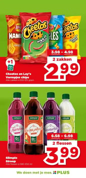 Cheetos en Lay's Vormpjes chips aanbieding bij Plus – geldig van 22.04.2026 t/m 28.04.2026